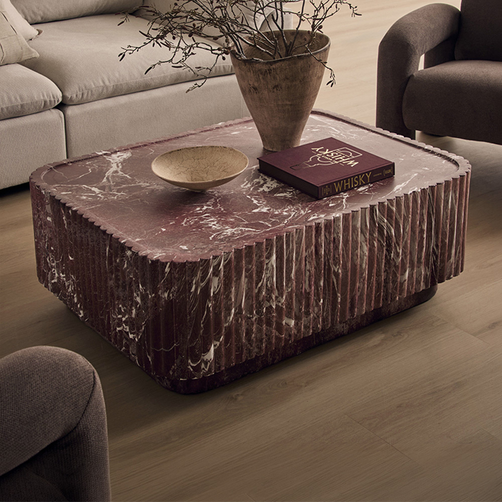 Seraphina Rectangular Marble-Look Coffee Table