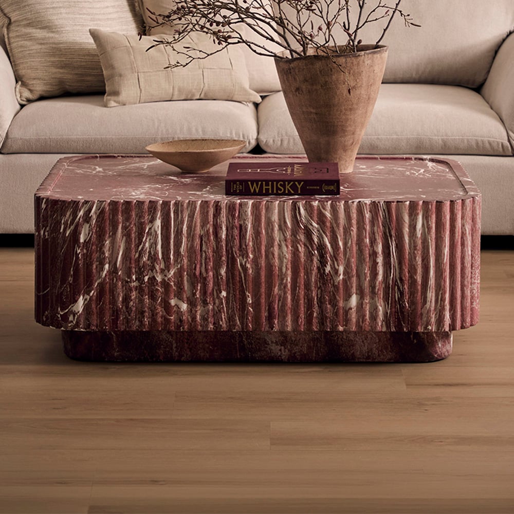 Seraphina Rectangular Marble-Look Coffee Table