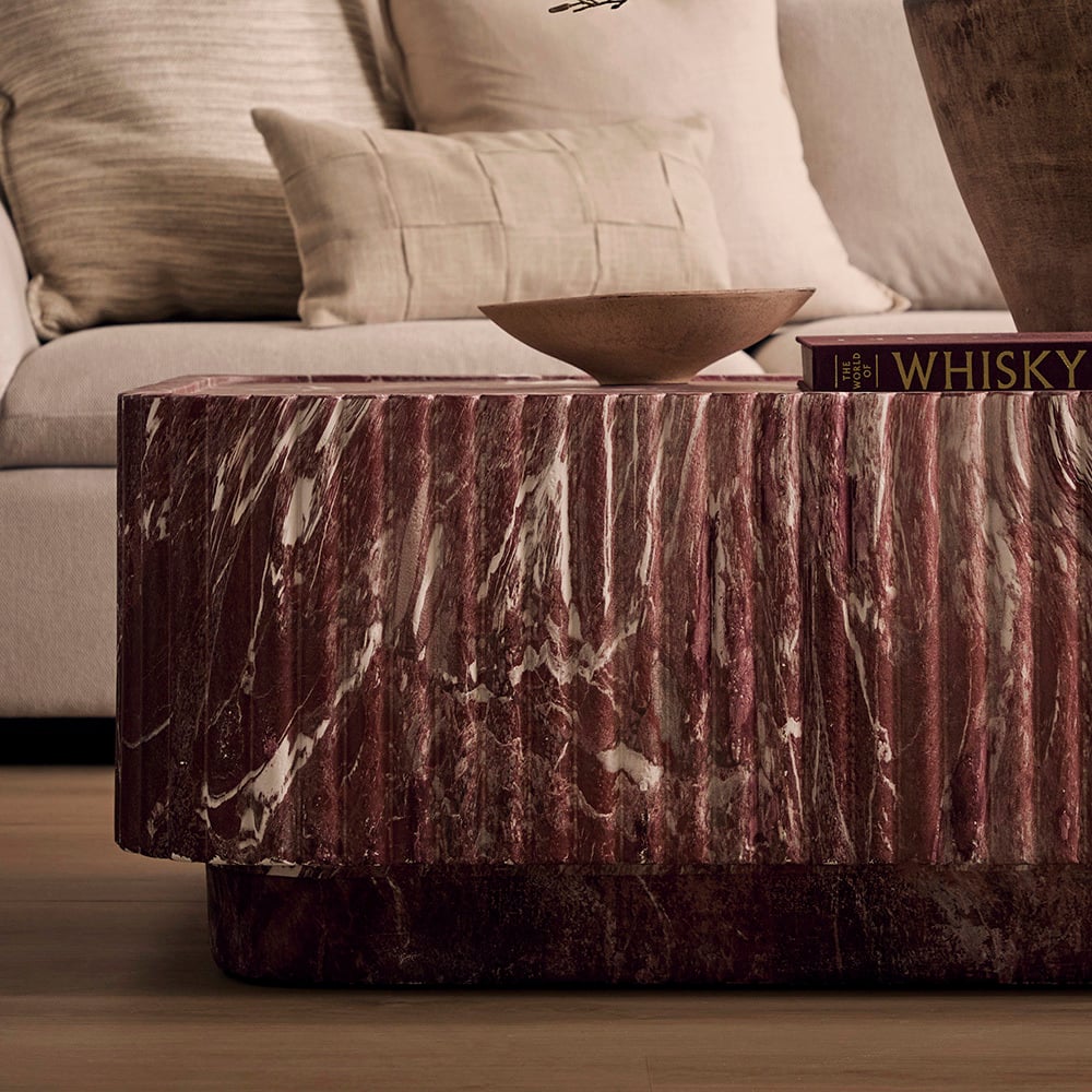 Seraphina Rectangular Marble-Look Coffee Table