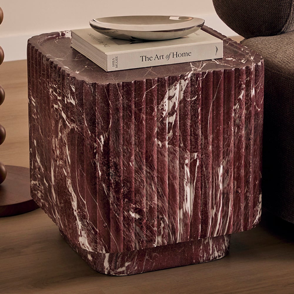 Seraphina Marble-Look Side Table