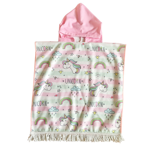 unicorn hooded beach towel