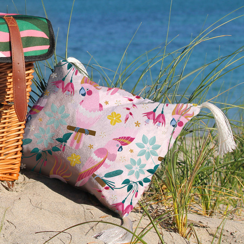 Rose Cockatoo Inflatable Beach Pillow