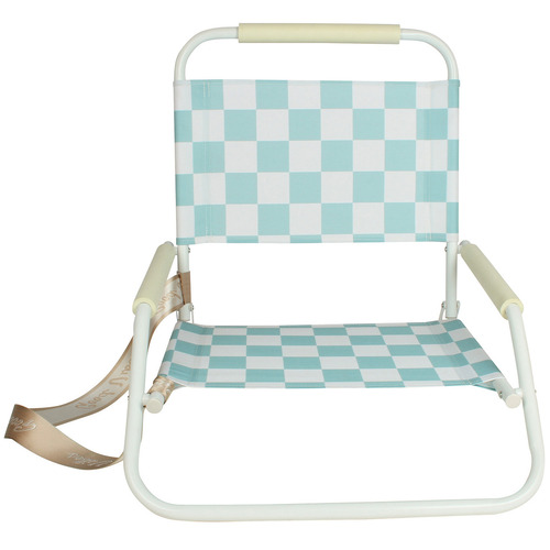 Sage Check Foldable Beach Chair