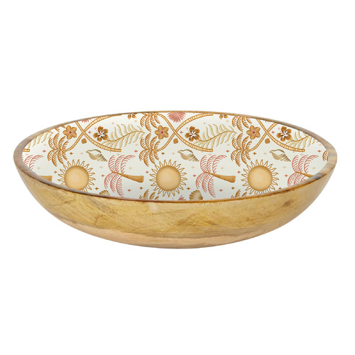 Moroccan Palm 32cm Mango Wood Salad Bowl