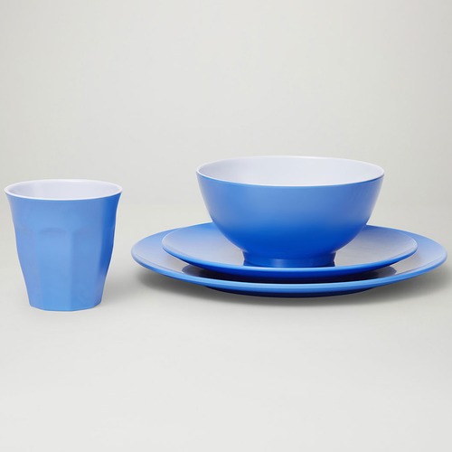 Cornflower Blue Classic Melamine Dinner Set