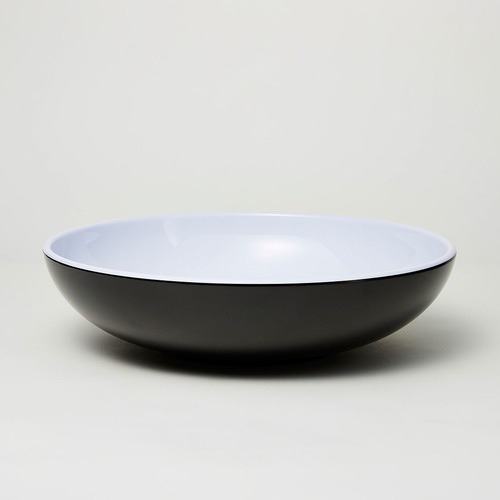 3 Piece Black Deluxe Melamine Salad Bowl & Server Set