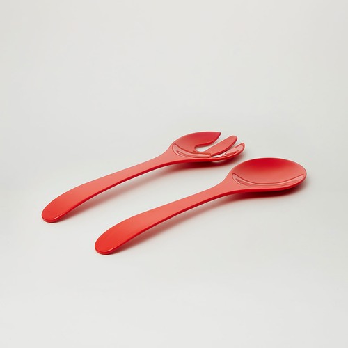 3 Piece Red Deluxe Melamine Salad Bowl & Server Set