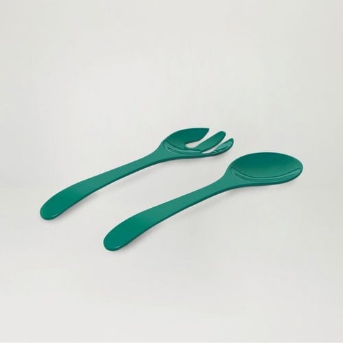 3 Piece Royal Green Deluxe Melamine Salad Bowl & Server Set