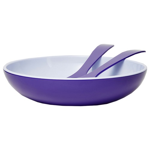 Barel Designs 3 Piece Violet Deluxe Melamine Salad Bowl & Server Set