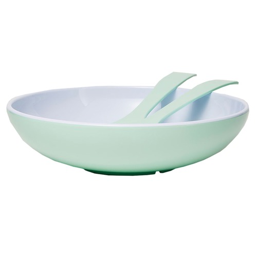 Meloware Mint Deluxe Melamine Salad Bowl & Server Set Temple & ster
