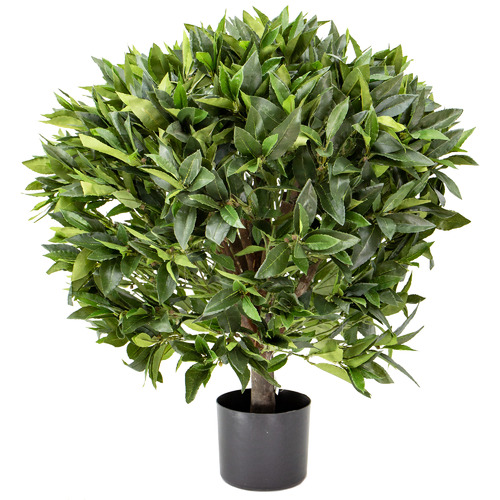 75cm Potted Faux Bay Leaf Topiary