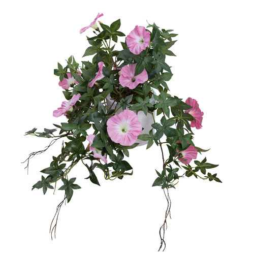 45cm Potted Faux Pink Morning Glory in Pot