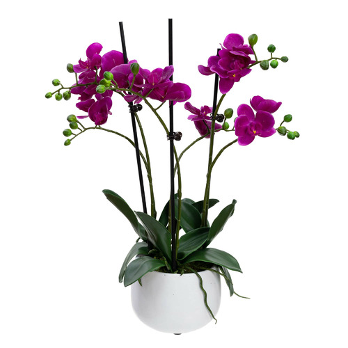 GlamorousFusion 48cm Potted Faux Orchid Plant Temple & ster