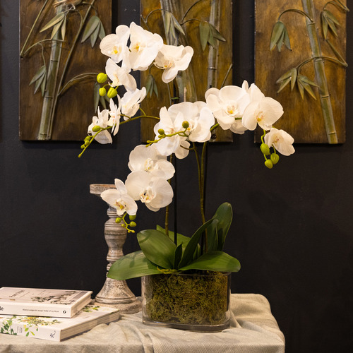 60cm Potted Faux Orchid Plant