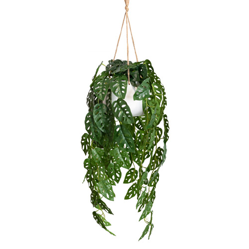 113cm Faux Hanging Adason's Monstera Plant