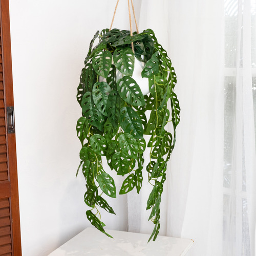 113cm Faux Hanging Adason's Monstera Plant
