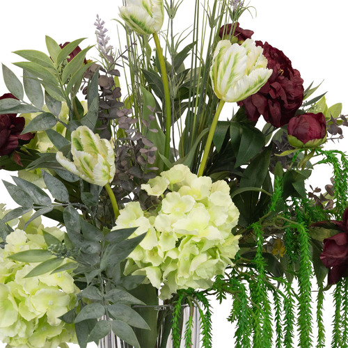 75cm White Faux Tulip Arrangement in Vase
