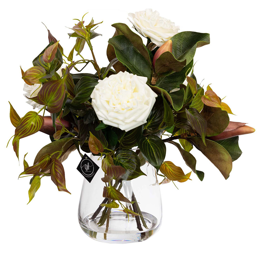 50cm Potted Faux Magnolia Mixed Arrangement