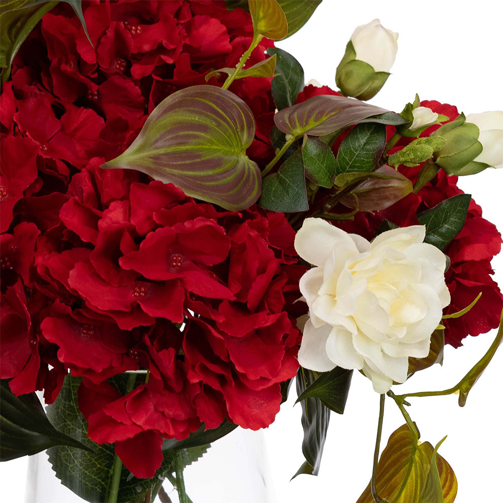 45cm Potted Faux Hydrangea & Gardenia Mixed Arrangement