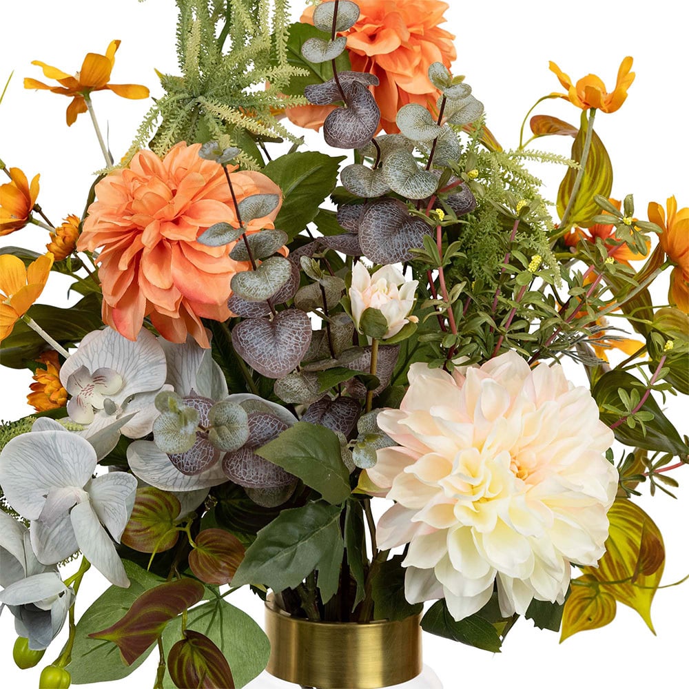 70cm Potted Faux Dahlia Mixed Arrangement