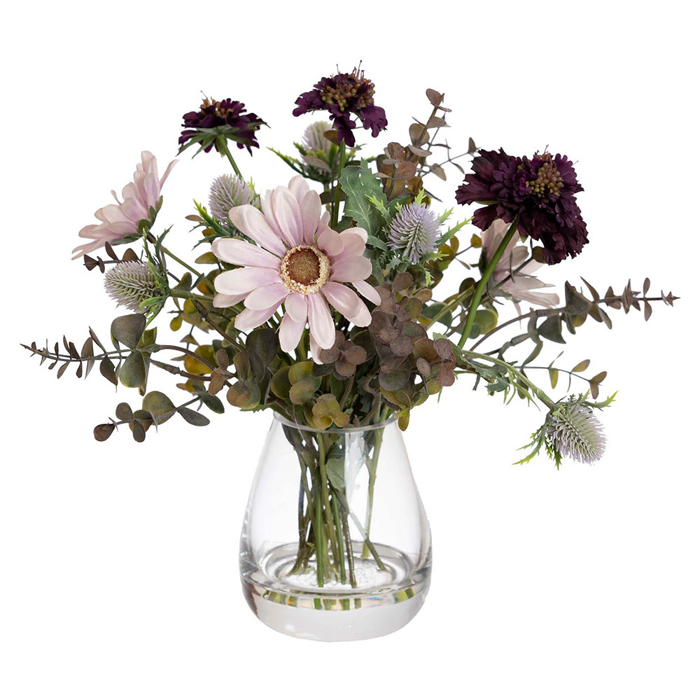 28cm Potted Faux Daisy Mixed Arrangement