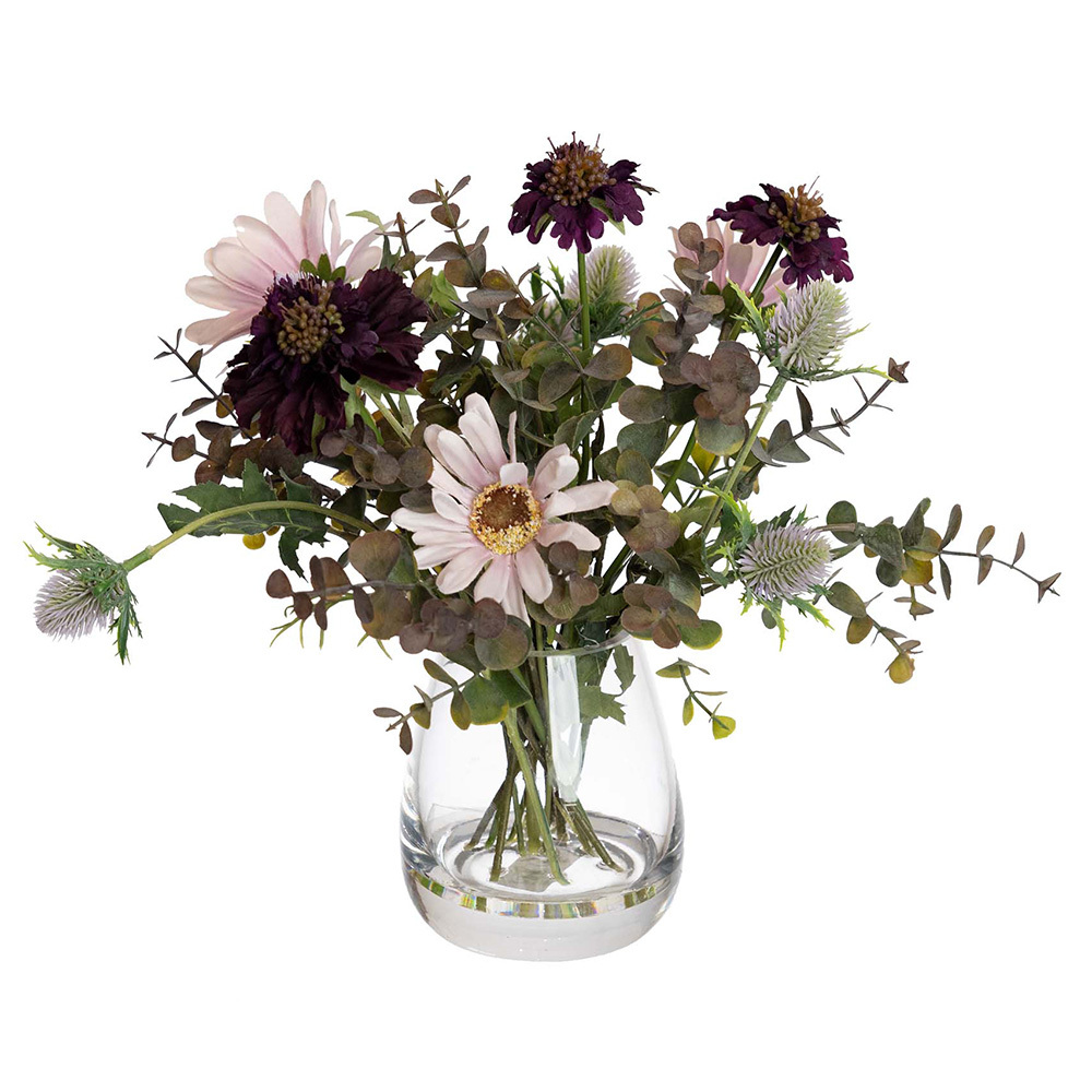 28cm Potted Faux Daisy Mixed Arrangement