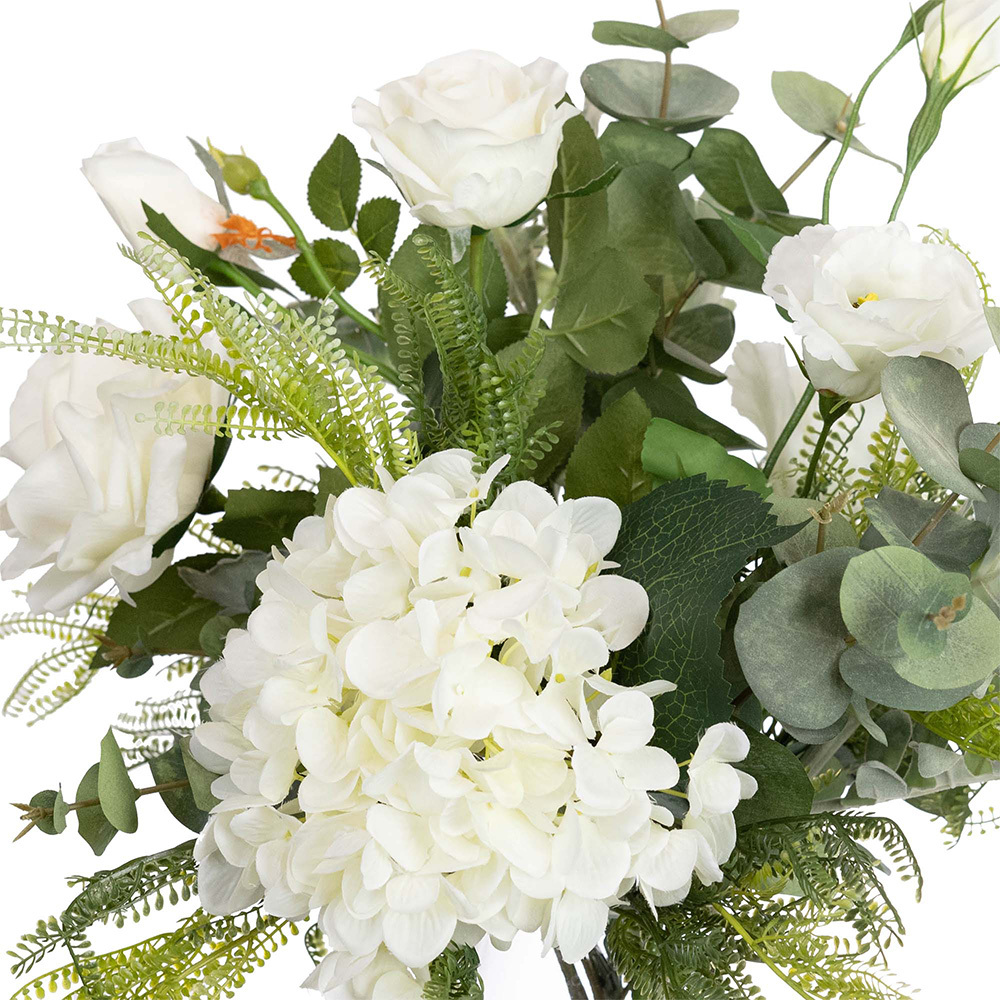 48cm Potted Faux Hydrangea & Rose Mixed Arrangement