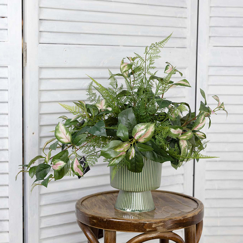 50cm Potted Faux Mixed Plant Arrangement
