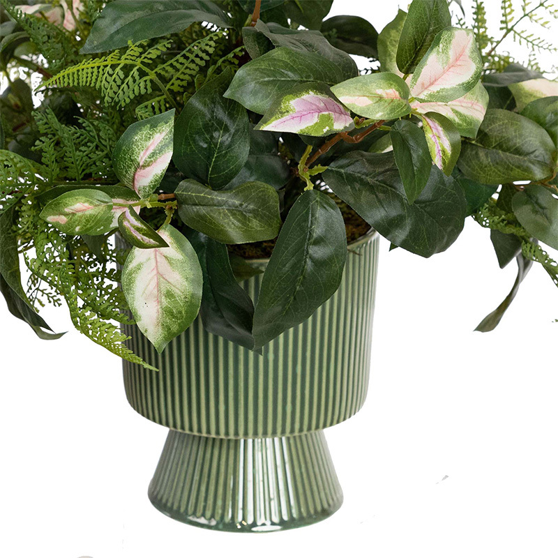 50cm Potted Faux Mixed Plant Arrangement