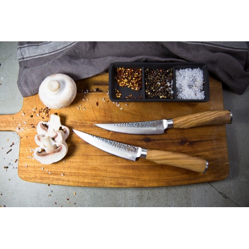 Classic Pro Bone Steak Knives with Olive Wood Handles Temple & ster