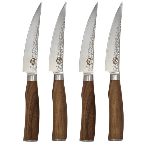 Signature Pro Bone Steak Knives with Walnut Wood Handles Temple & ster