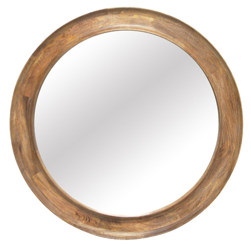 Natural Carved Mango Wood Mirror Temple & ster