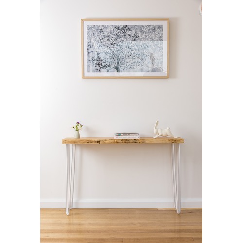 Molly White Legs Macrocarpa Oak Console Table