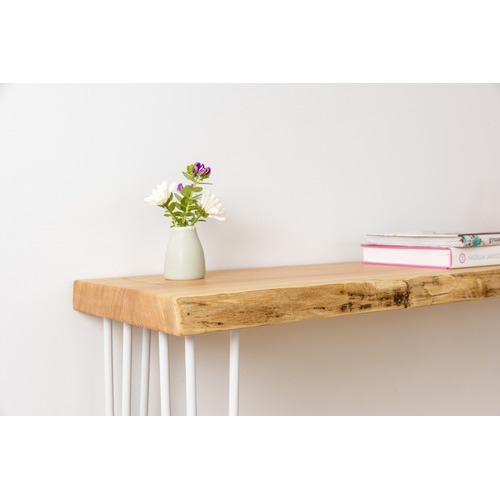 Molly White Legs Macrocarpa Oak Console Table