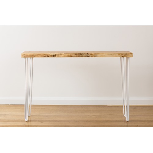 Molly White Legs Macrocarpa Oak Console Table