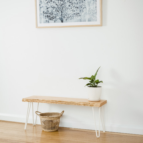 Ada Home Natural & White Molly Macrocarpa Ottoman Bench | Temple & Webster