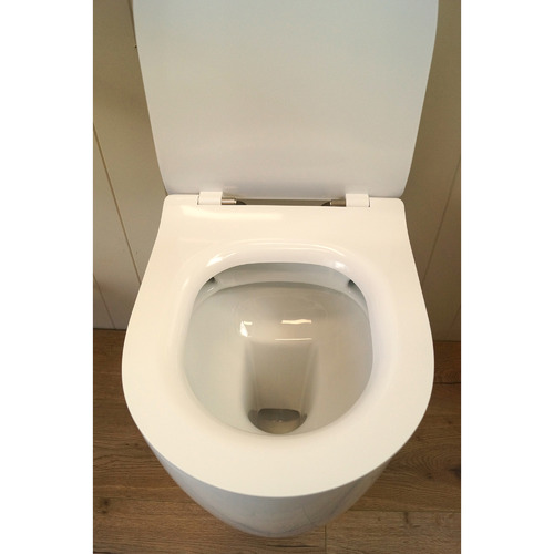 Narva Ceramic Rimless Floor Mounted Toilet Pan with Soft-Close Seat