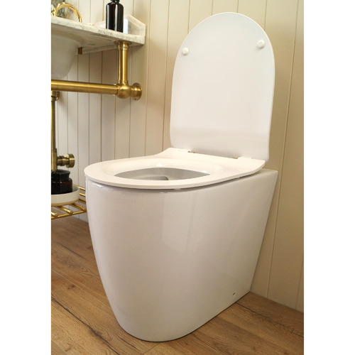 Narva Ceramic Rimless Floor Mounted Toilet Pan with Soft-Close Seat