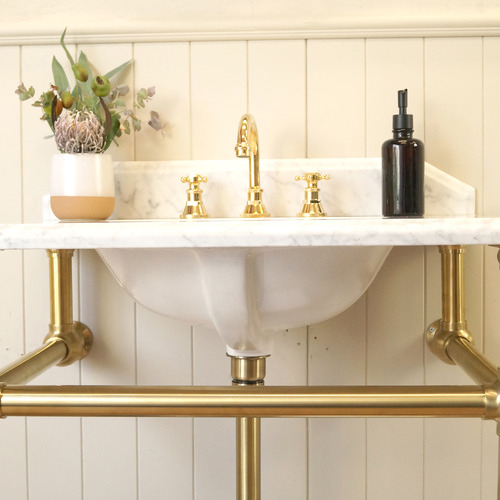 75 x 55cm Mayer Single Marble Basin Washstand