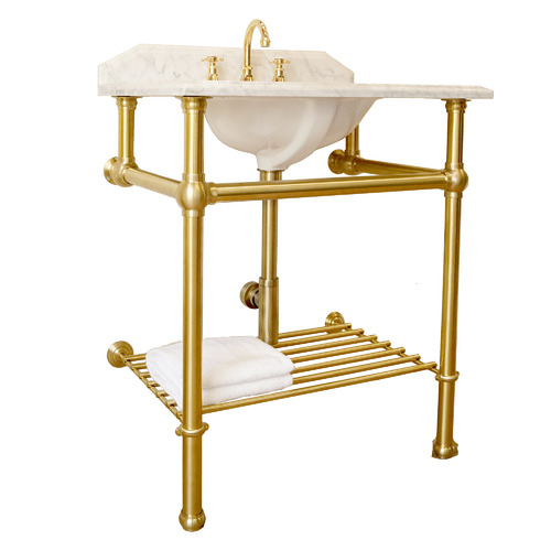 75 x 55cm Mayer Single Marble Basin Washstand