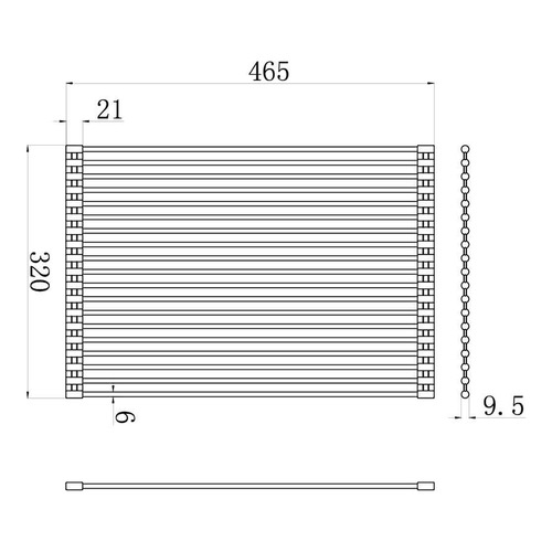 465mm RollUp Sink Drainer Temple & ster