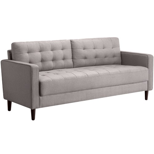 Studio Home Stone Grey Weave Mid Century 3 Seater Sofa | Temple & Webster