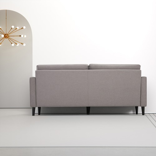 Stone Grey Weave Mid Century 3 Seater Sofa