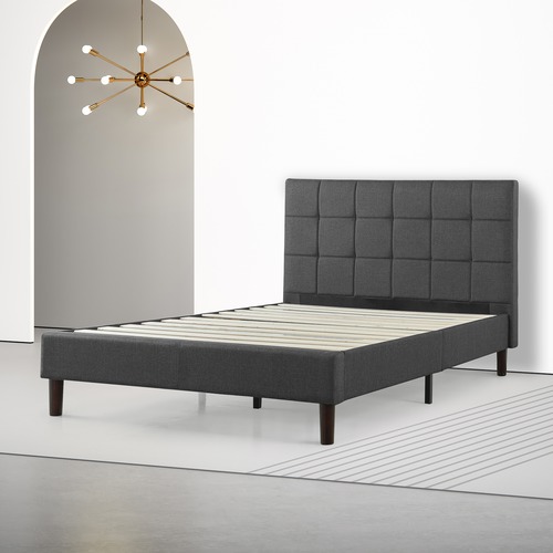 Studio Home Charcoal Square Stitched, Blackstone Queen Upholstered Square Stitched Platform Bed Assembly Instructions