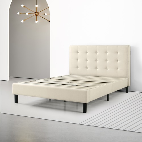 Studio Home Upholstered Button Tufted Platform Bed | Temple & Webster