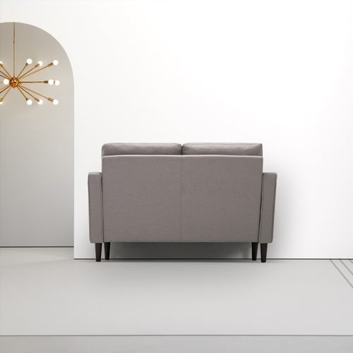Stone Grey Weave Mid Century 2 Seater Sofa