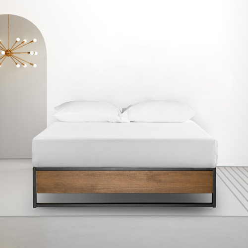 Brown Ironline Platform Bed