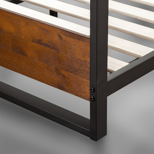 Houston Pine Wood & Metal Bed Frame