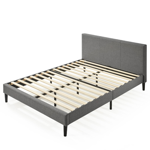 Charcoal Camara Fabric Bed with Headboard