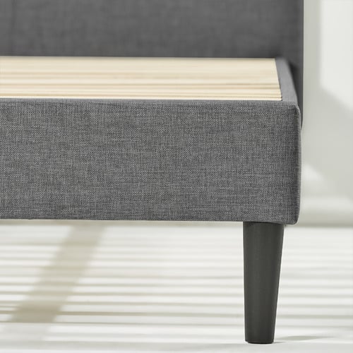 Studio Home Charcoal Laybell Fabric Bed with Headboard Temple & ster